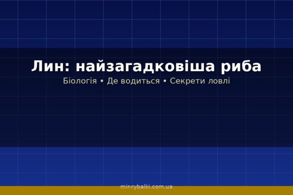 Лин: найзагадковіша риба України — біологія, місця і секрети ловлі